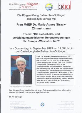 Bürgerstiftung hofiert Kriegstreiberin