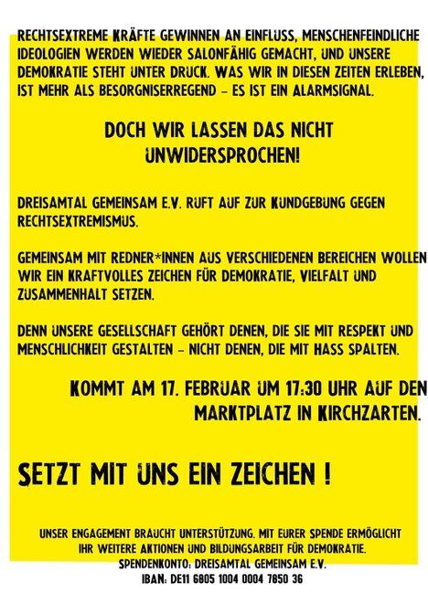 Dreisamtal Gemeinsam ruft zum Kampf gegen Rechtsextremismus auf